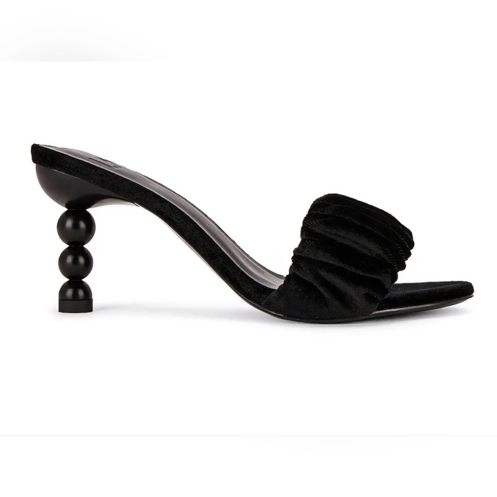 Azelea Wang Black Open Square Toe Sofi Herls - Picture 1 of 9